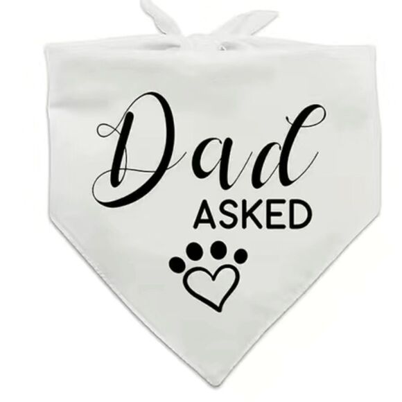 WEDDING DOG BANDANAS - Set of 2. White+ Black. NWT - Picture 4 of 5